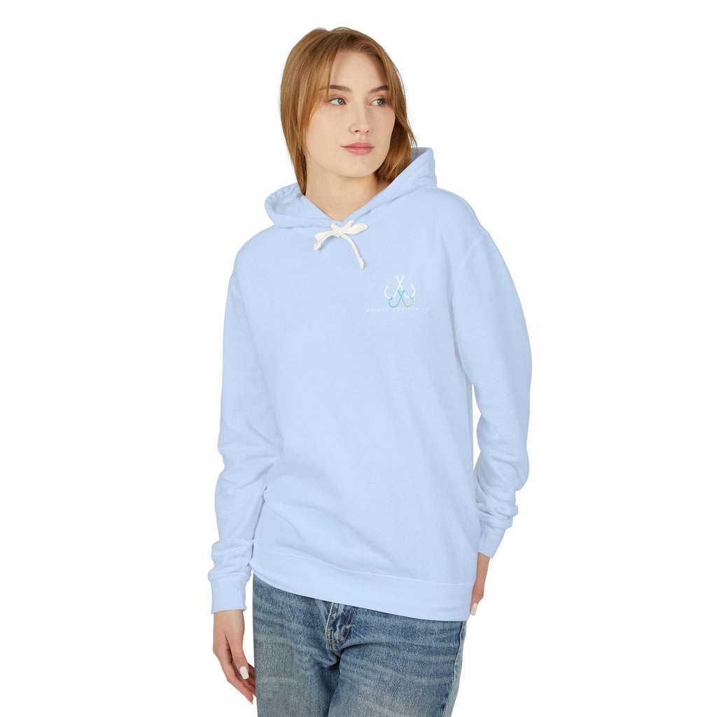 Hooked Horizon Co Unisex Lightweight Hoodie with Deep Drift Design | Perfect for Fishermen, Beach Lovers, Casual Outings, Gift for Him/Her, Nautical Style,  Ocean Lover Gifts