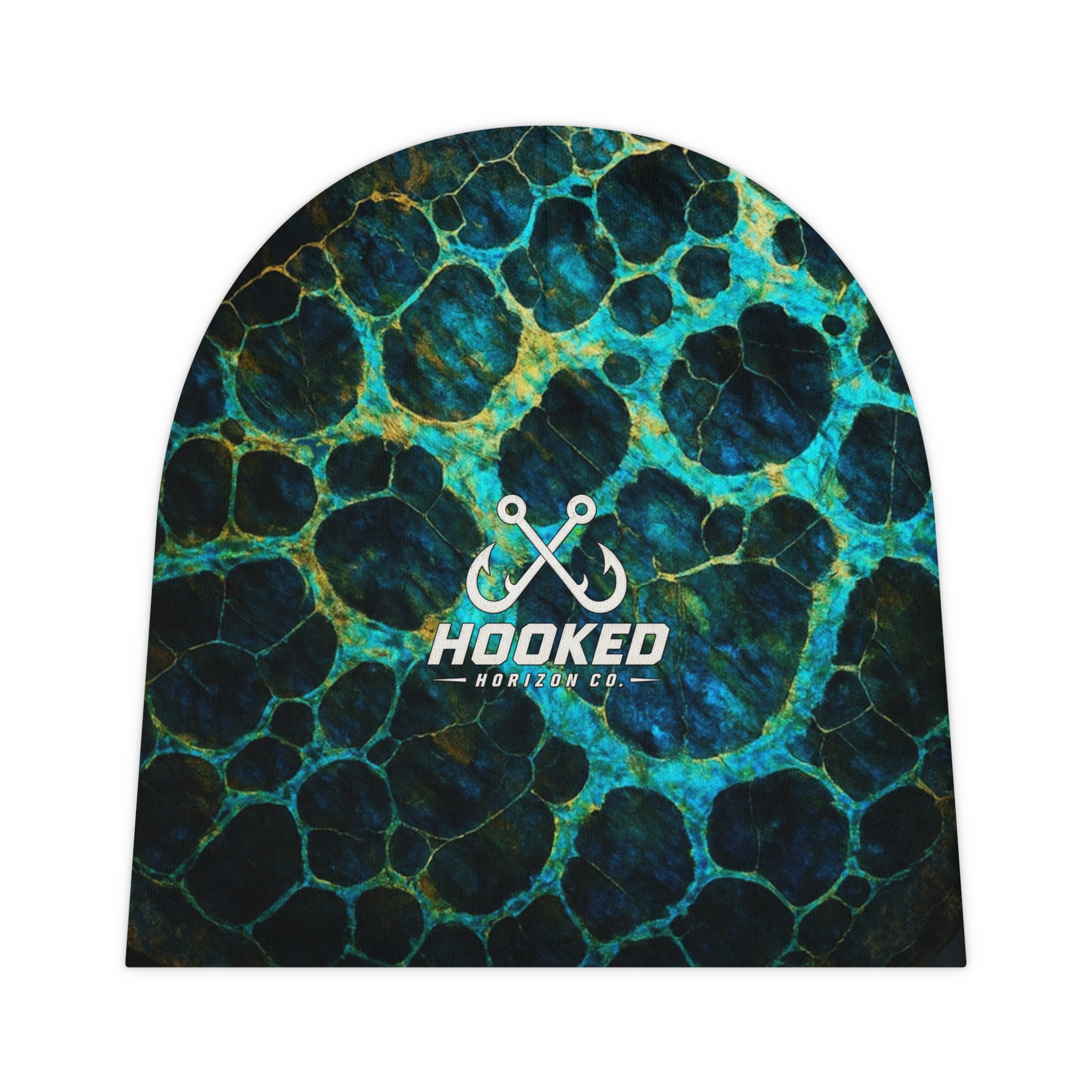 Teal & Turquoise Ocean Waves All-Over Print — Hooked Horizon Co.  BeanieInfant Hat