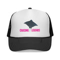 Spotted Ray Neon Pink Chasing Legends Trucker Cap — Fishing & Beach Hat