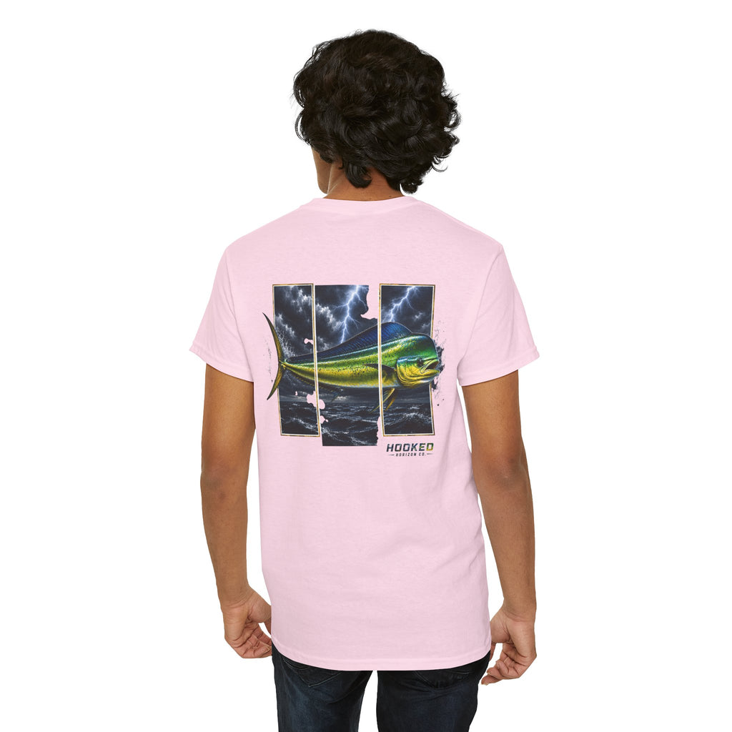 Mahi Mahi Hooked Horizon Co Tee—Ocean Graphic Tee — "Beloved" Ray Design