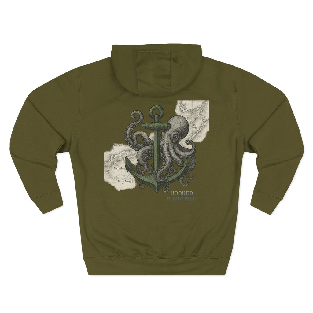 Octopus & Anchor Deep Drift — Hooked Horizon Co. Neon Fishing Hoodie – "Chase the Horizon, Hook the Legend" Graphic