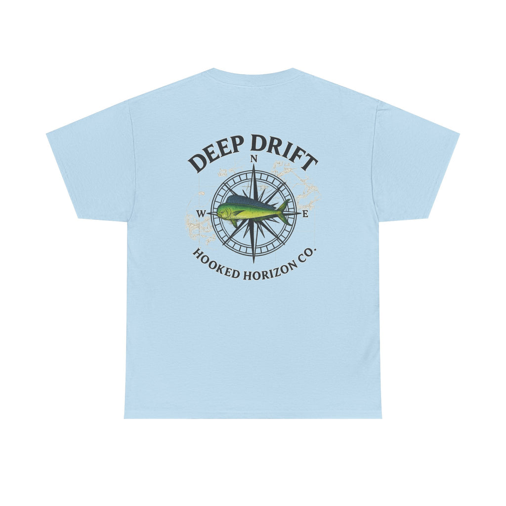 Compass Fishing T‑Shirt — "Deep Drift" Compass Design by Hooked Horizon Co.