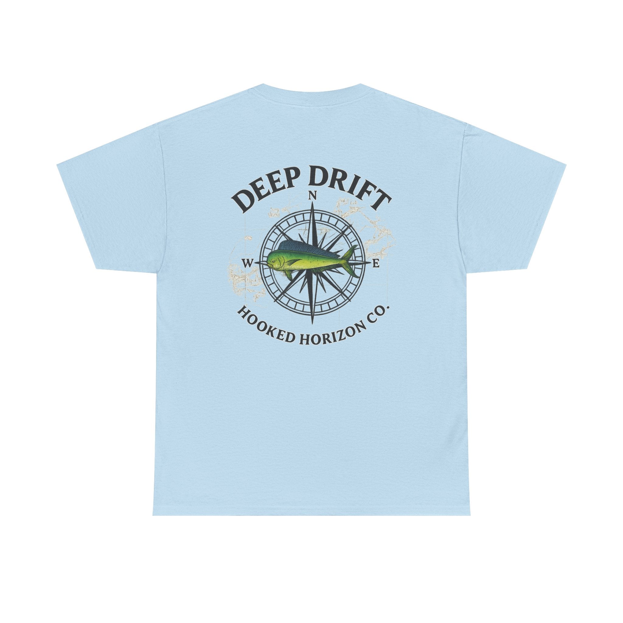 Compass Fishing T‑Shirt — "Deep Drift" Compass Design by Hooked Horizon Co.
