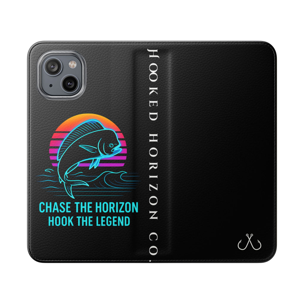 Mahi Mahi Flip Phone Case — Turquoise Water Pattern Wallet Cover