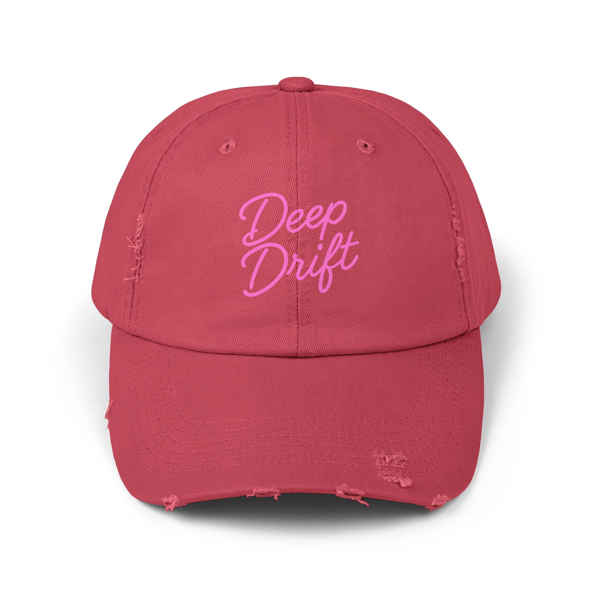 Deep Drift Pink Hooked Horizon Co.  Hat Unisex Distressed Cap - Casual Chic Hat, Perfect for Outdoor Adventures, Gifts for Him/Her, Vintage Style, Everyday Wear