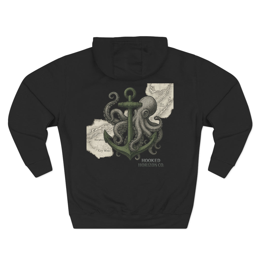 Octopus & Anchor Deep Drift — Hooked Horizon Co. Neon Fishing Hoodie – "Chase the Horizon, Hook the Legend" Graphic