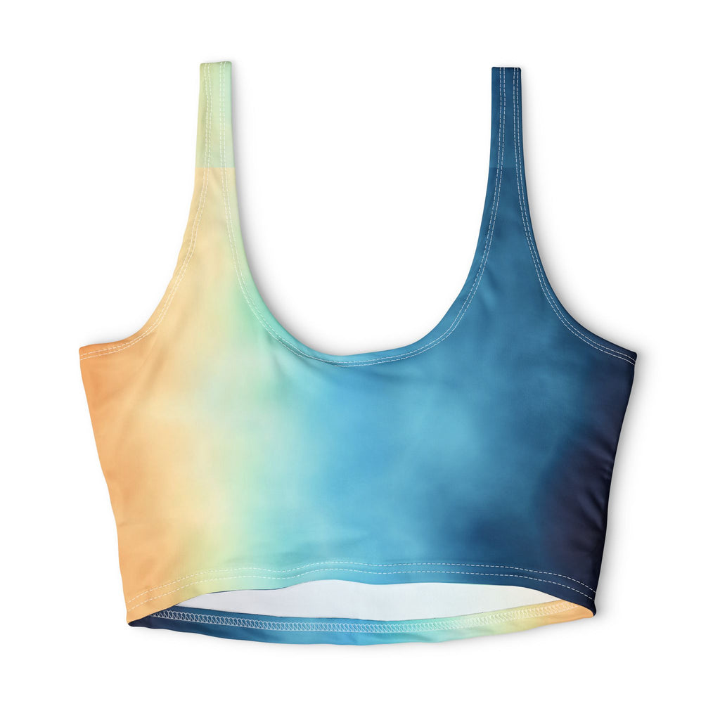 Bright Ombre Deep Drift Hooked Horizon Co. Stylish Sports Bra for Active Women, Workout Top, Gym Essential, Fitness Apparel, Athleisure Wear, Yoga Gear