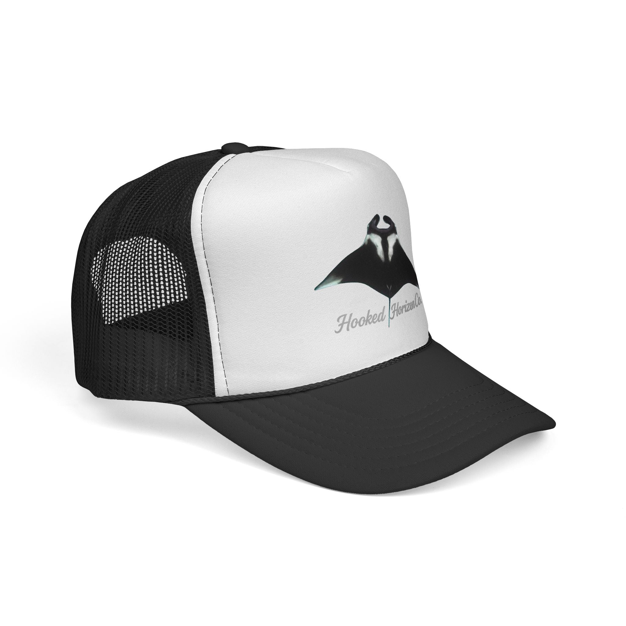 Giant Manta Ray Trucker Cap — 'Chasing Legends' Fishing Hooks Logo