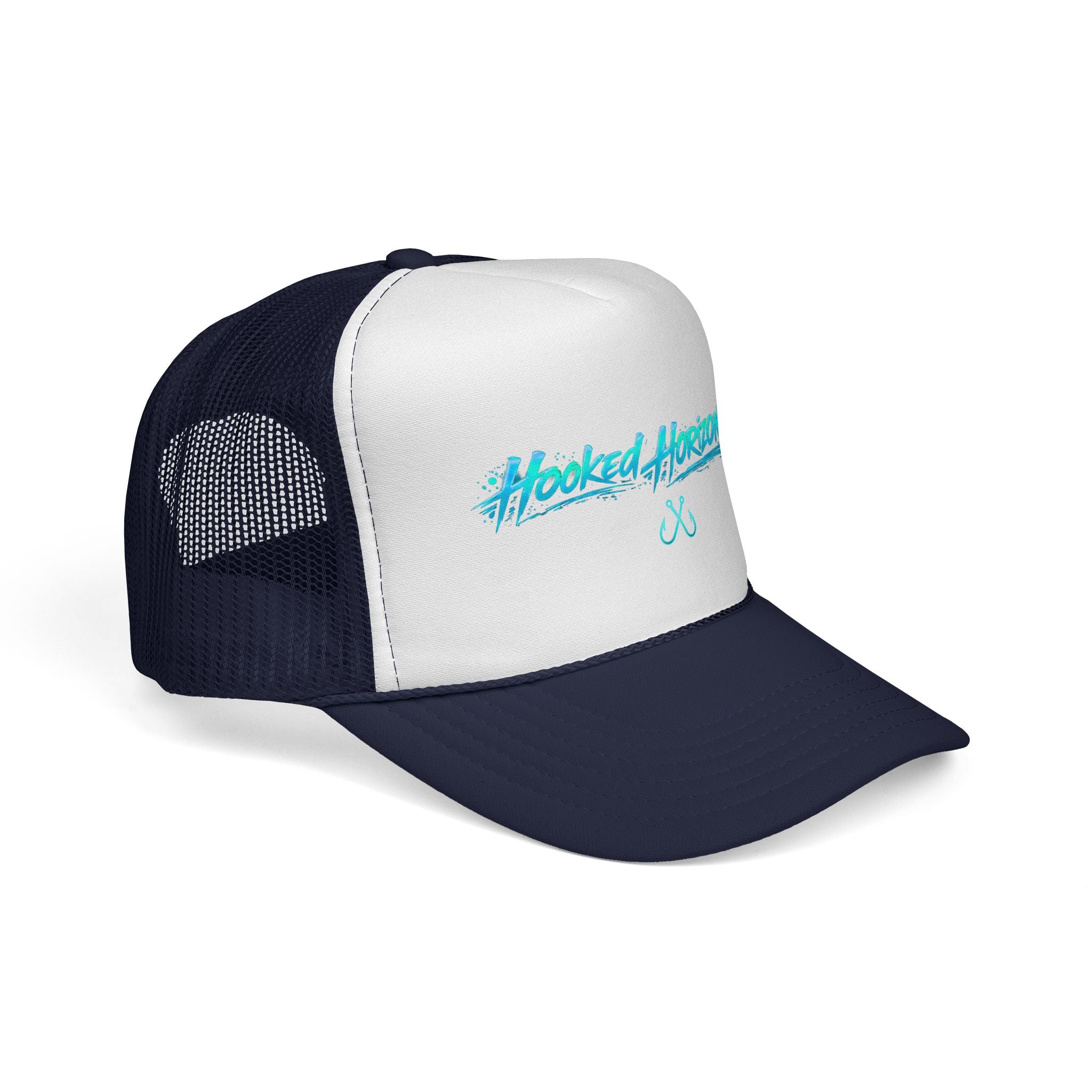 90s Inspired Hooked Horizon Co. Trucker Cap — Fishing & Beach Hat