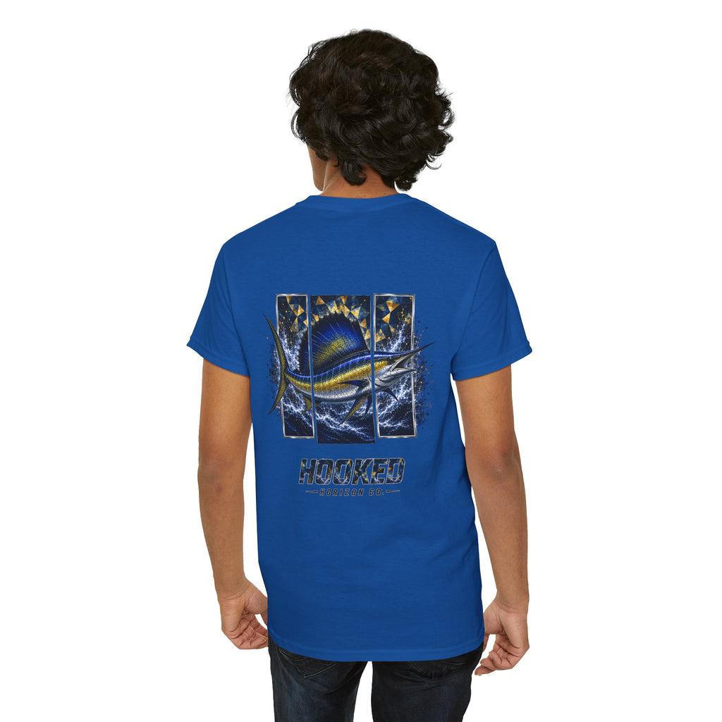 Sail Fish Hooked Horizon Co Tee—Ocean Graphic Tee — "Beloved" Ray Design