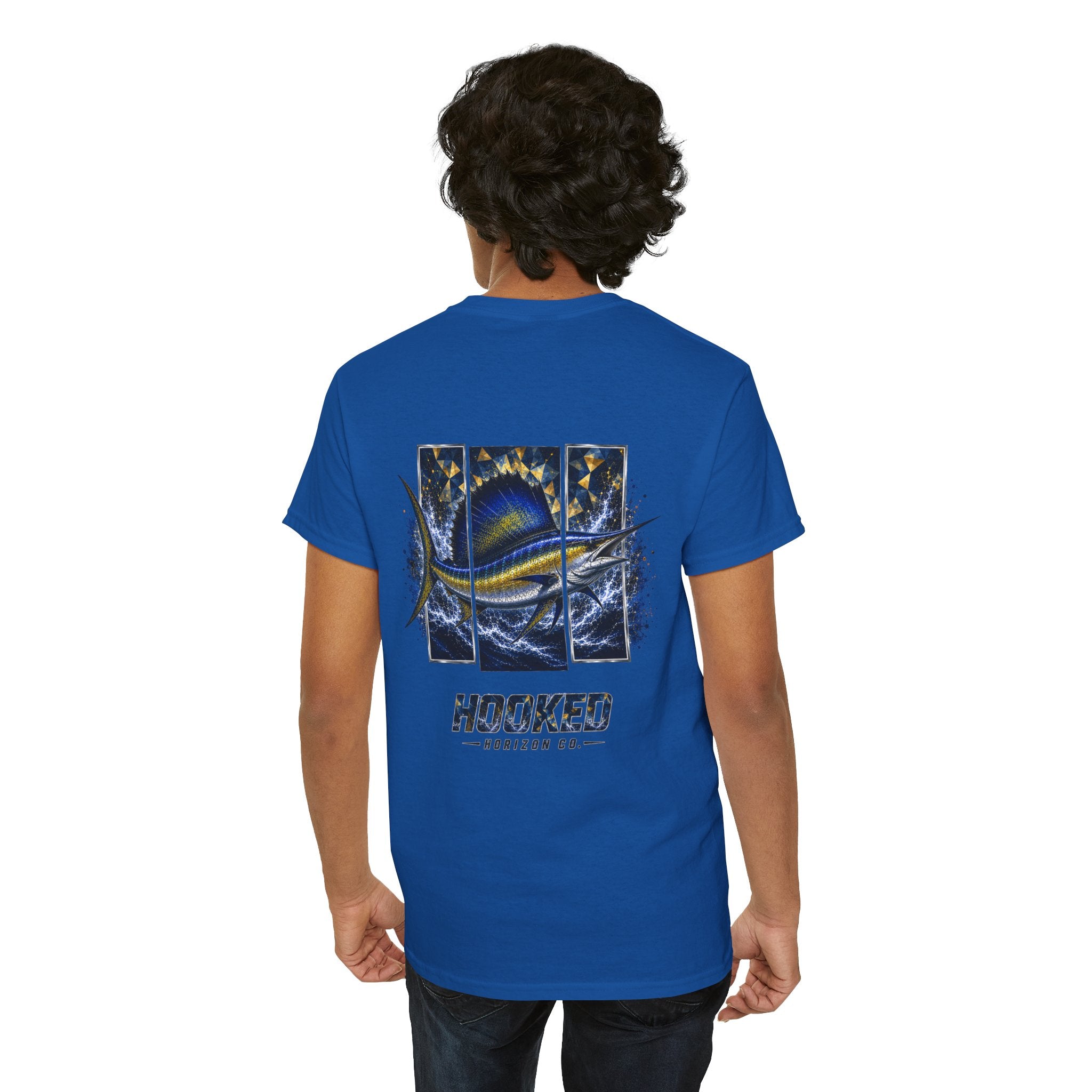 Sail Fish Hooked Horizon Co Tee—Ocean Graphic Tee — "Beloved" Ray Design
