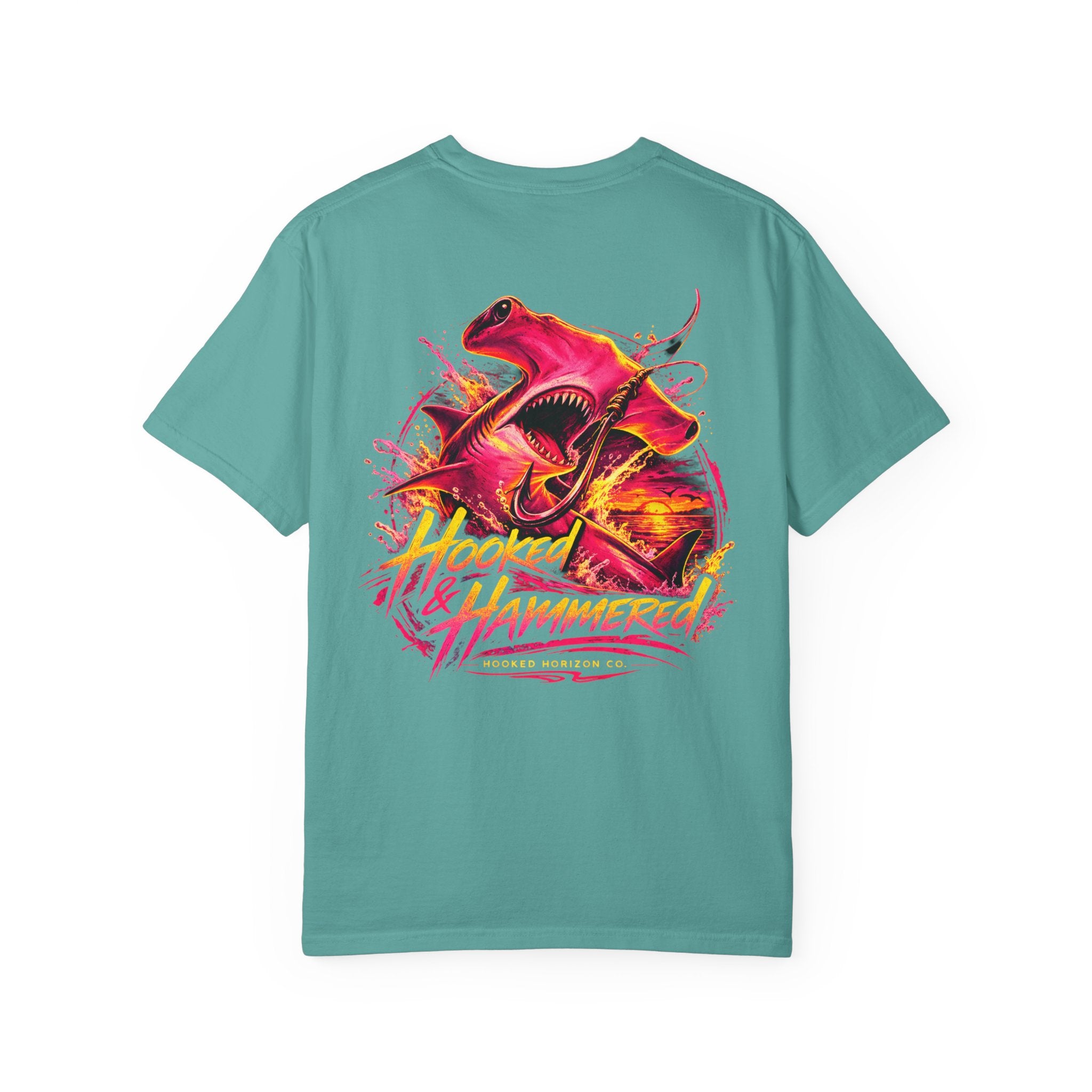 Hooked & Hammered Fishing T-shirt, Hooked Horizon Co, Angler Gifts, Shark Lovers