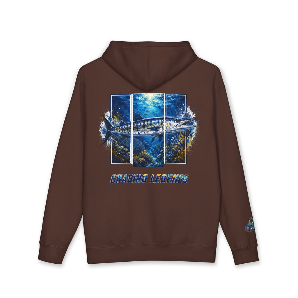 Barracuda Hoodie Hooked Horizon Co. — Fishing Back Graphic Hoodie, Multiple Color Variations