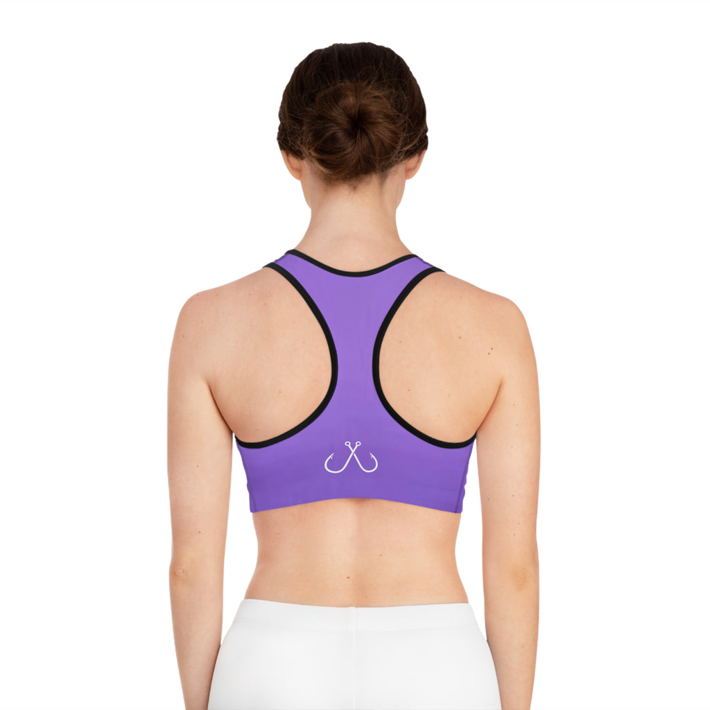 Lilac Purple Deep Drift Hooked Horizon Co. Stylish Sports Bra for Active Women, Workout Top, Gym Essential, Fitness Apparel, Athleisure Wear, Yoga Gear
