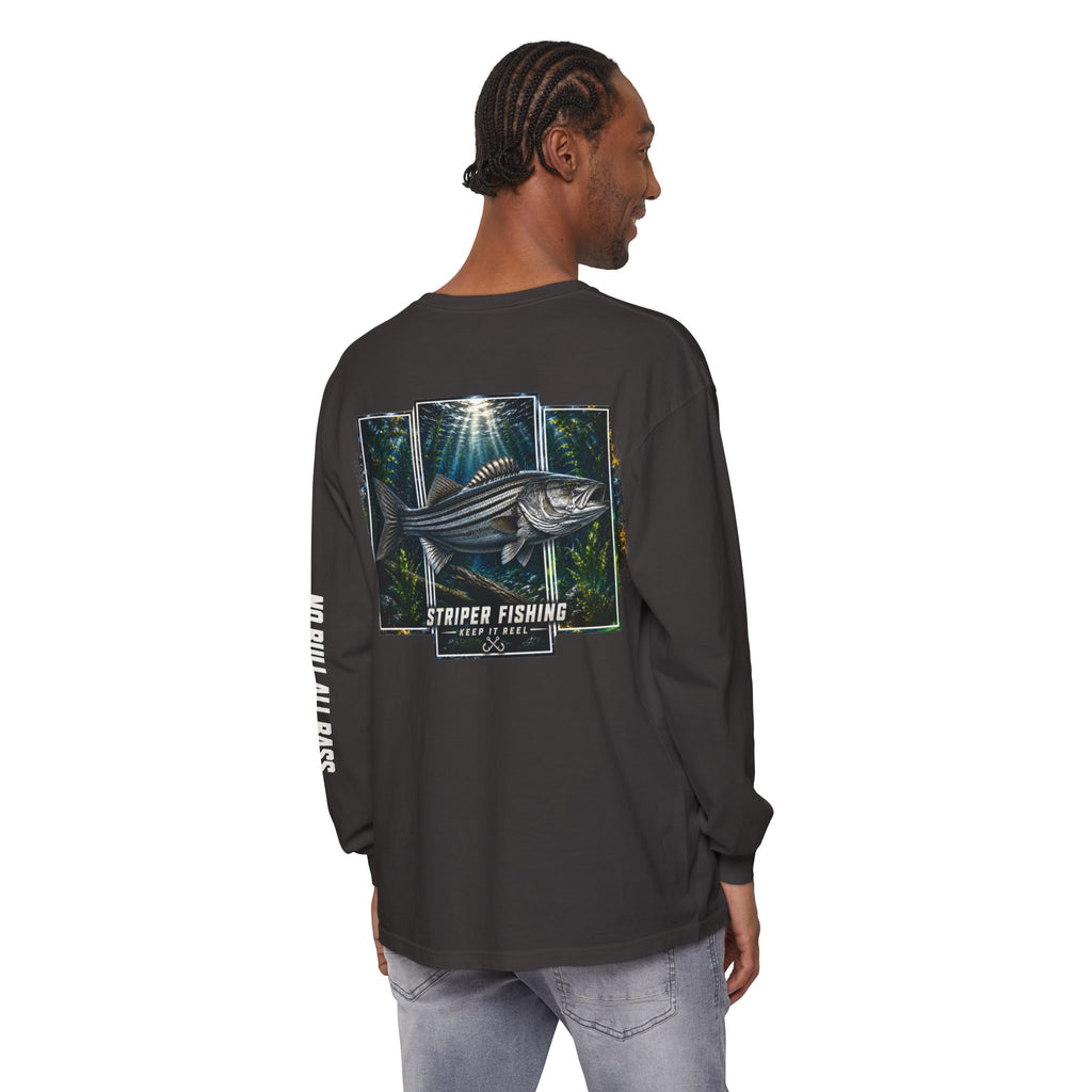 Saltwater Sea Striper Fishing Long Sleeve T-Shirt, Ocean Adventure Apparel, Boat Trip Shirt, Coastal Style, Gift for Fishermen