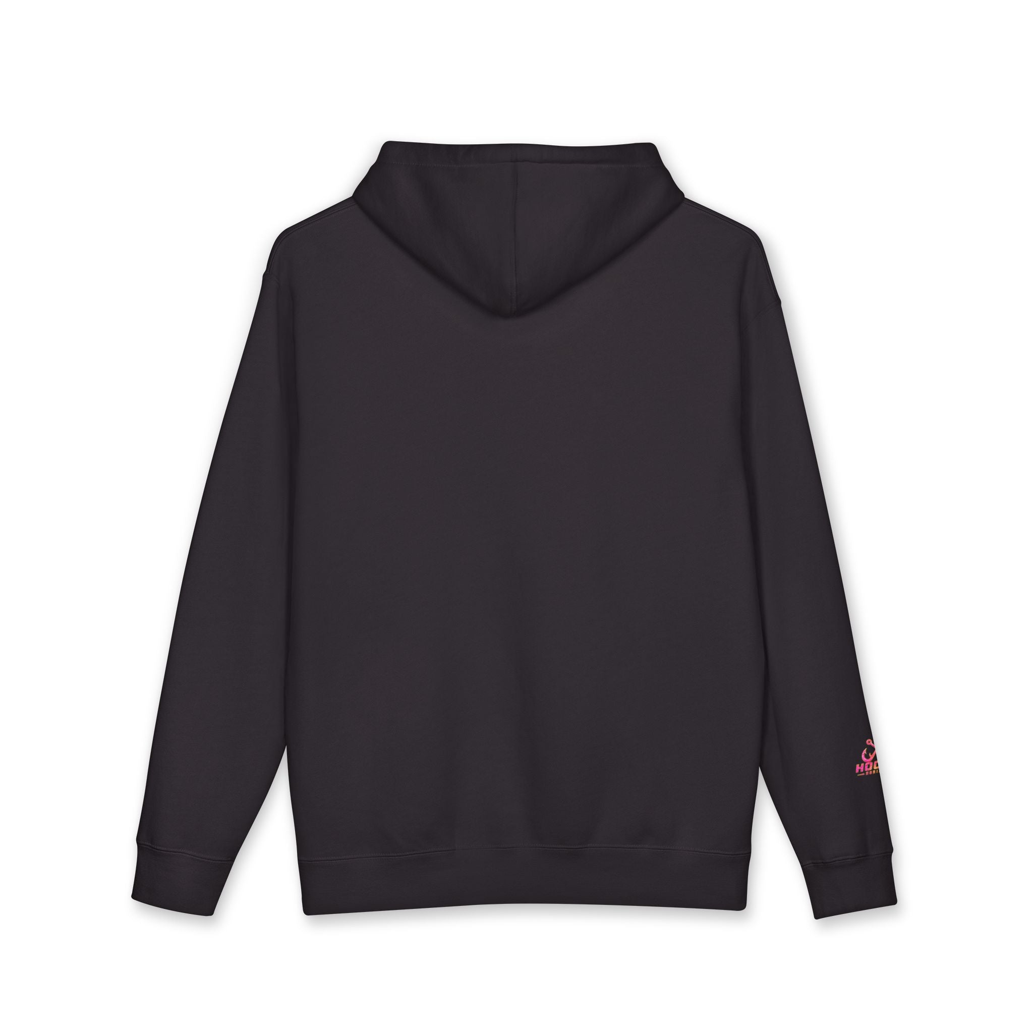 Hot Pink & Peach Hooked Horizon Co. — Fishing Back Graphic Hoodie, Multiple Color Variations