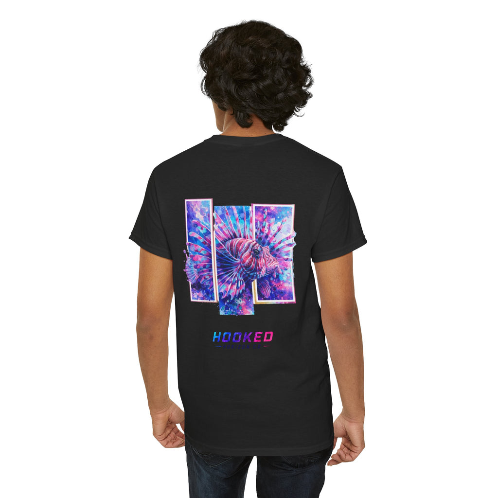 Lion Fish Hooked Horizon Co Tee—Ocean Graphic Tee — "Beloved" Ray Design
