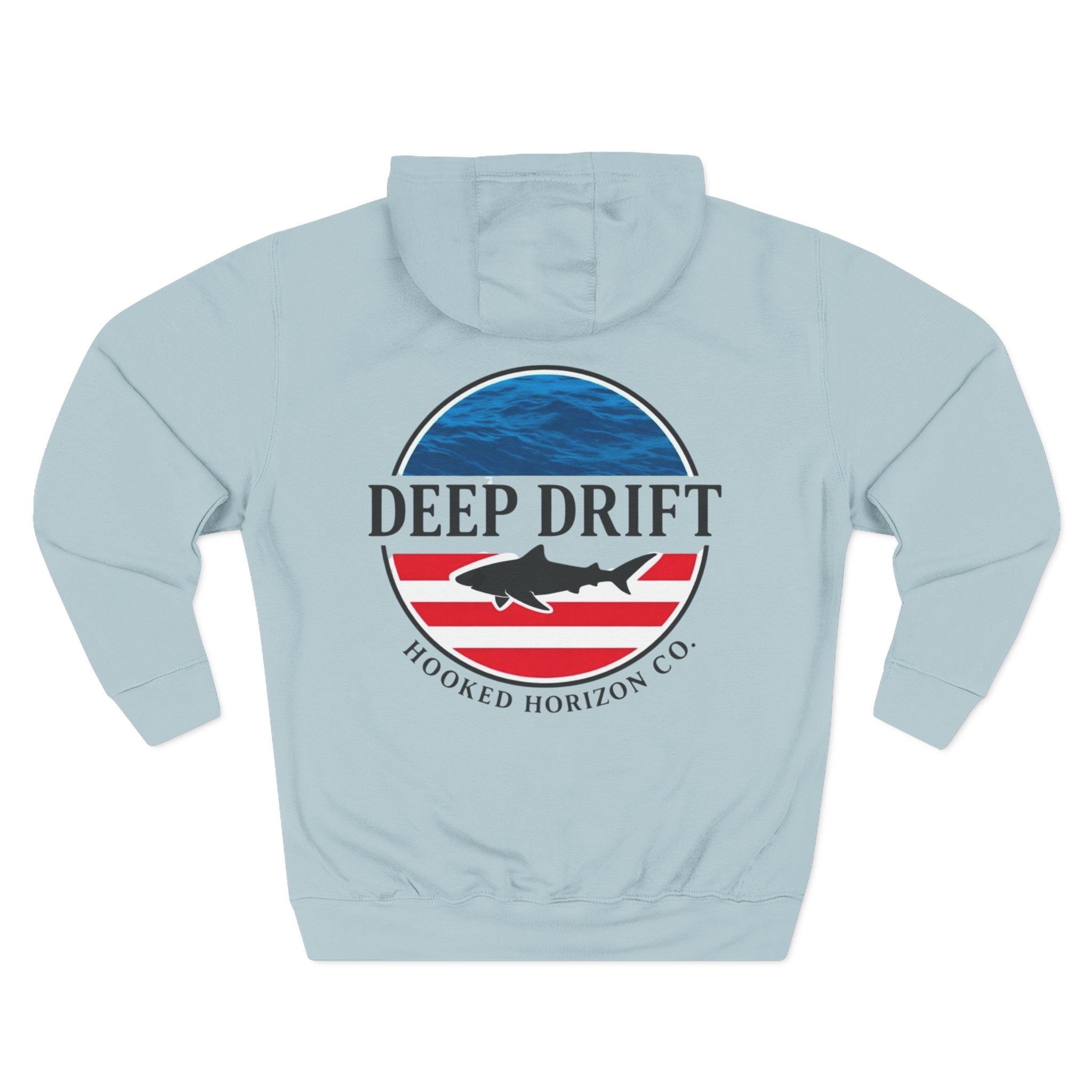 USA Deep Drift — Hooked Horizon Co. Neon Fishing Hoodie – "Chase the Horizon, Hook the Legend" Graphic
