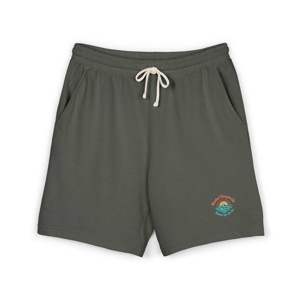 Hooked Horizon Co.  — Ultra Soft Fleece Sweat Shorts — Lightweight Garment-Dyed Lounge Shorts
