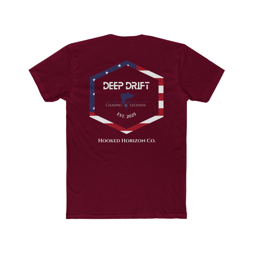 USA Deep Drift Marlin Tee — Patriotic Hooked Horizon Co. Fishing T-Shirt