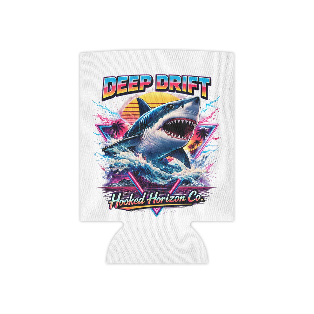 White Shark Cooler Coozie — Hooked Horizon Co. Fishing Wave Koozie