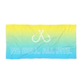 Blue to Yellow Ombre– Hooked Horizon Co.  Beach Towel - Perfect for Summer, Pool Days, Camping, Beach Parties, Vacation Fun