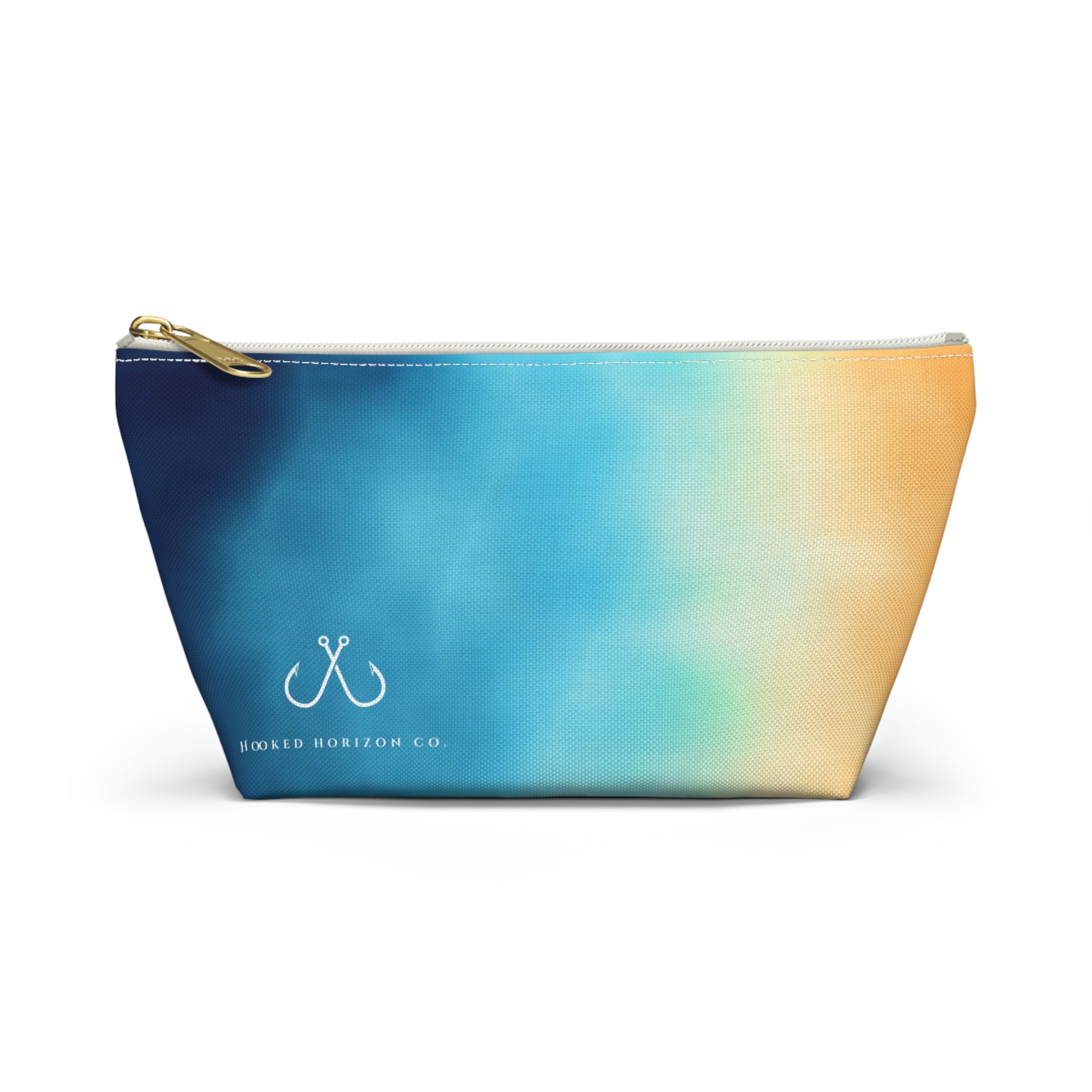 Bright Ombre Costal Vibes– Hooked Horizon Co Vibrant Gradient Accessory Pouch | Makeup Bag, Travel Organizer, Gift for Her, Beach Essentials, Stylish Storage