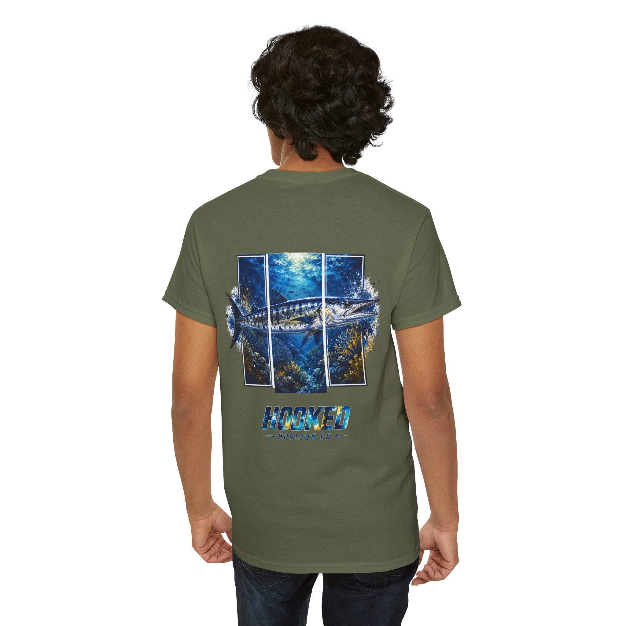 Barracuda Hooked Horizon Co Tee—Ocean Graphic Tee — "Beloved" Ray Design