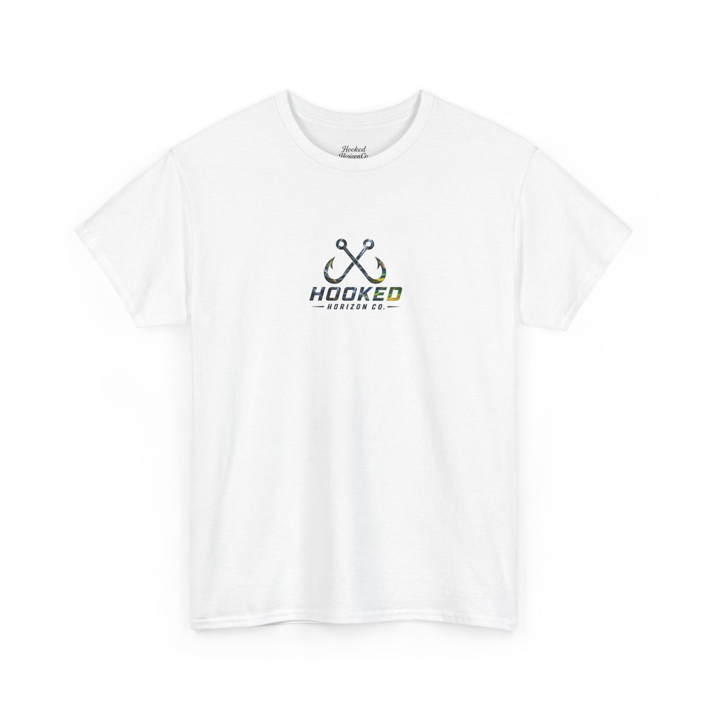 Mahi Mahi Hooked Horizon Co Tee—Ocean Graphic Tee — "Beloved" Ray Design