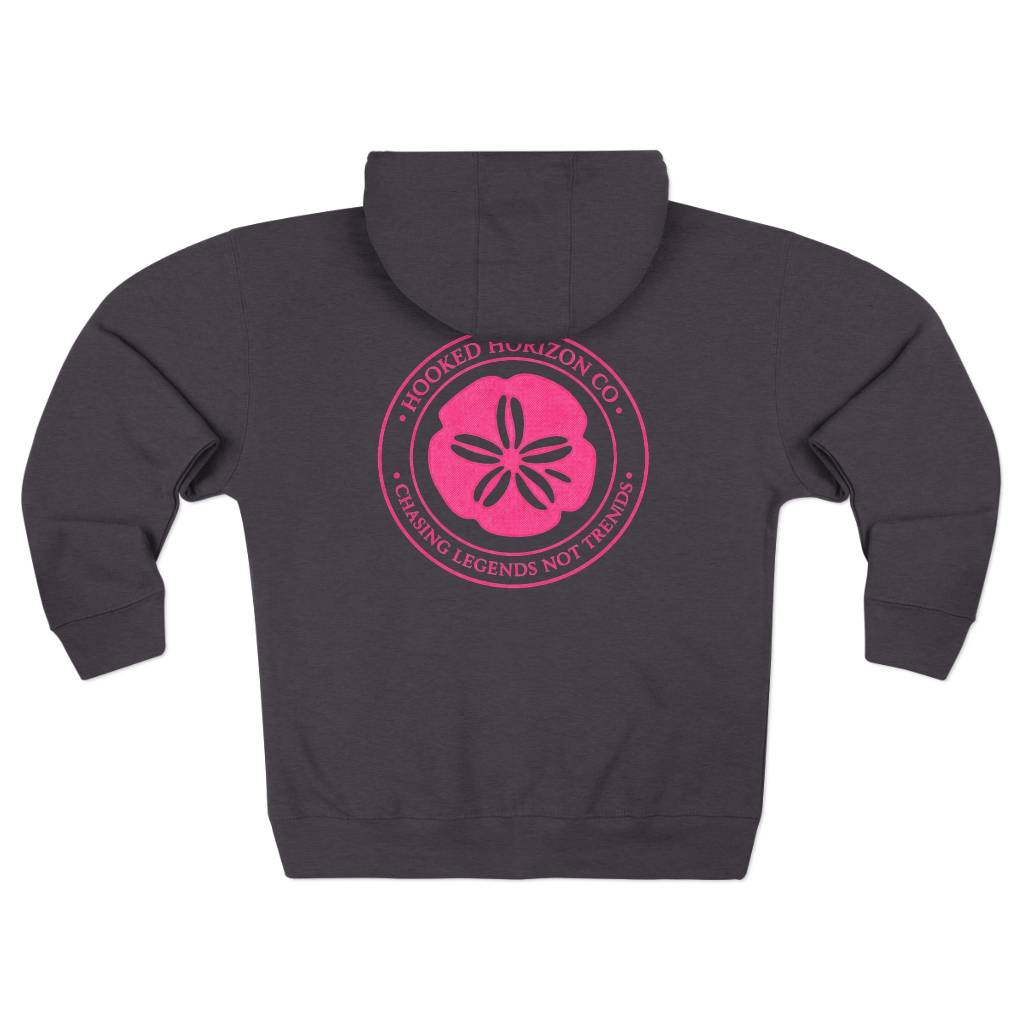 Pink Sand Dollar Tropical Flower Logo— Hooked Horizon Co. Zip-Up Hoodie