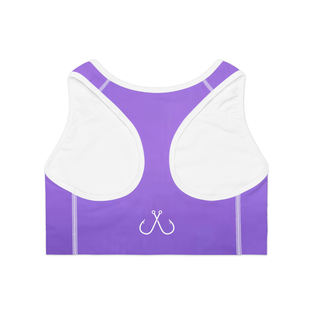 Lilac Purple Deep Drift Hooked Horizon Co. Stylish Sports Bra for Active Women, Workout Top, Gym Essential, Fitness Apparel, Athleisure Wear, Yoga Gear