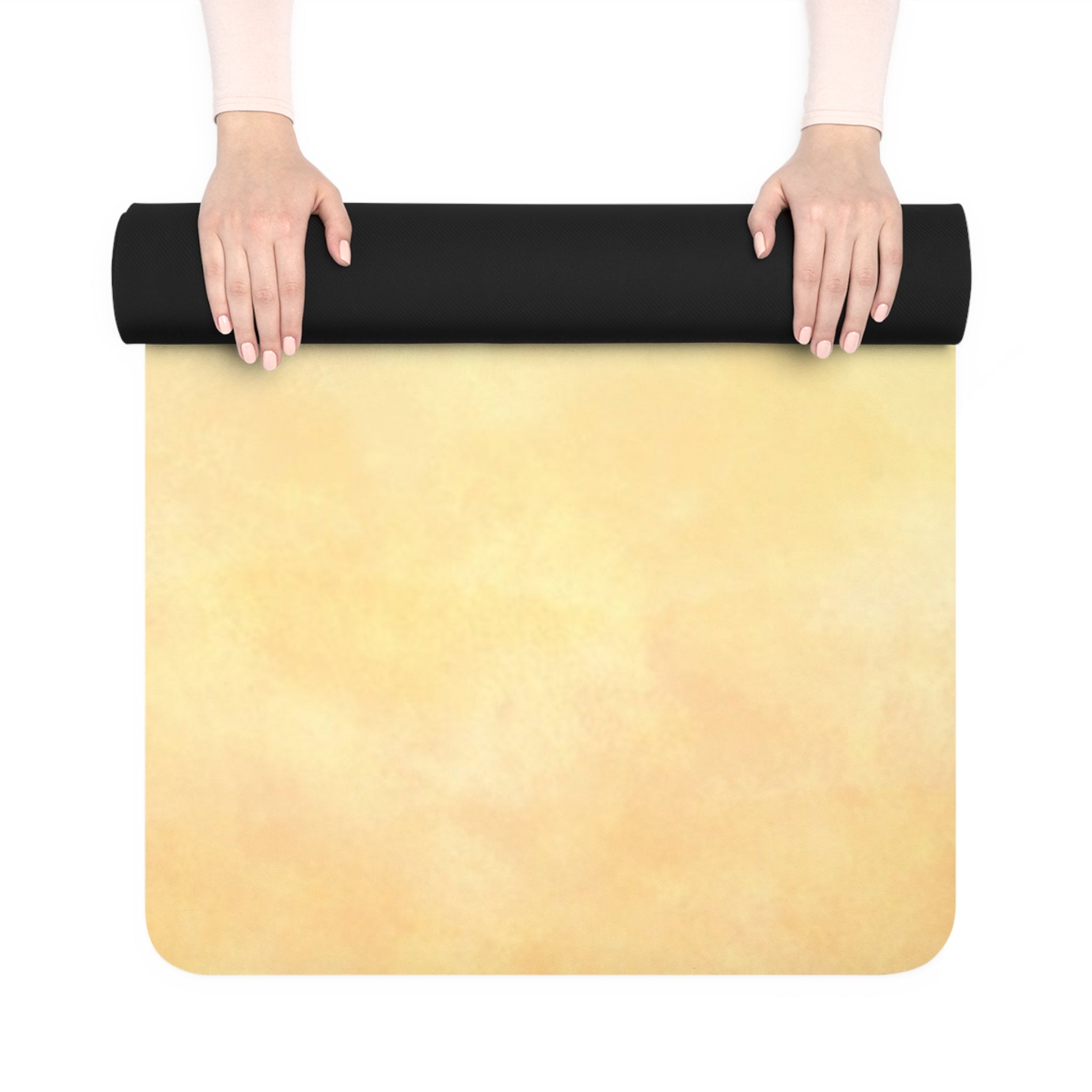 Pink To Orange Ocean-Inspired Rubber Yoga Mat for Mindfulness, Fitness, Eco-Friendly Exercise, Home Workouts, Gift for Yogis