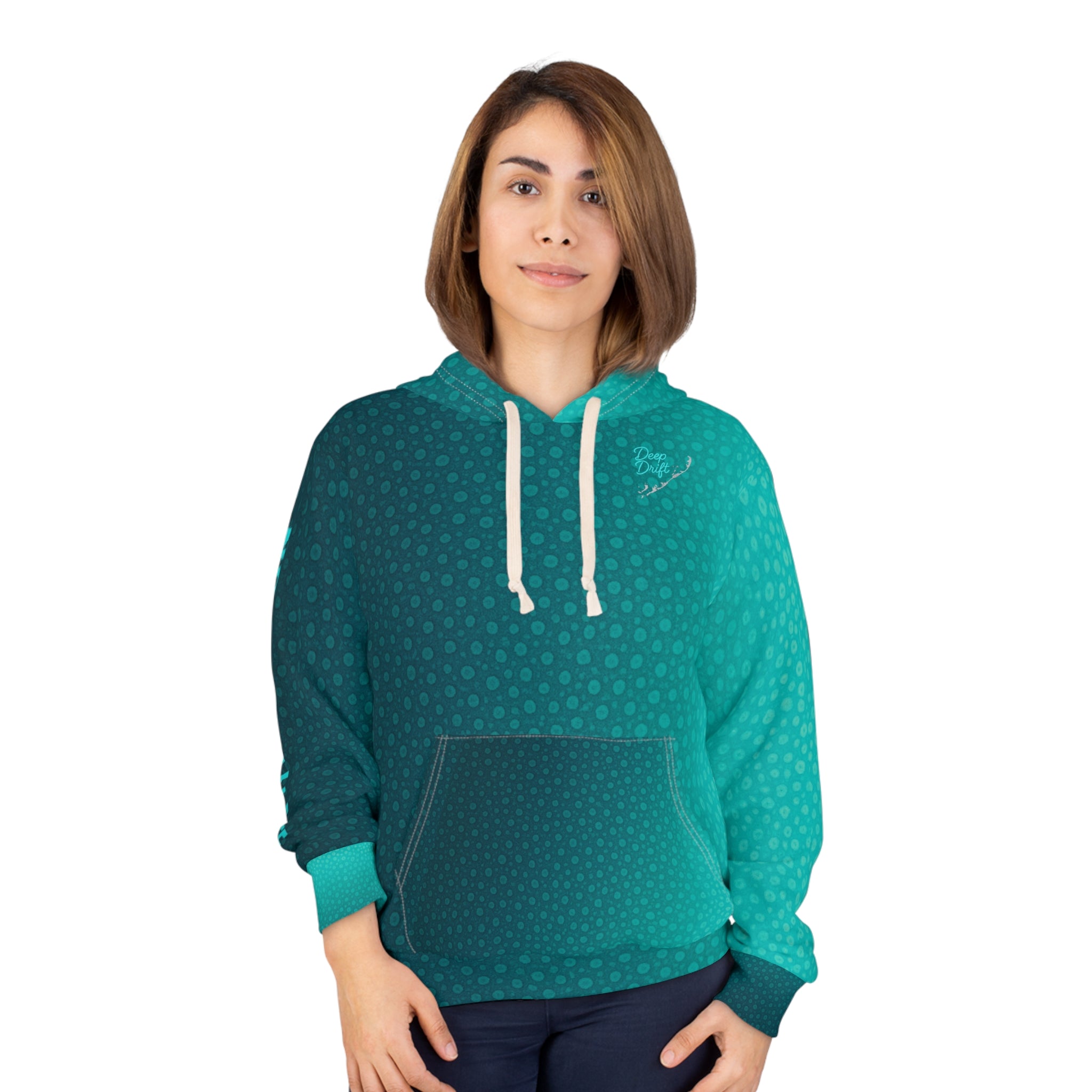 Teal Spotted Fishing Hoodie — Deep Drift Fishing,  Hooked Horizon Co. Neon Ombre Pullover