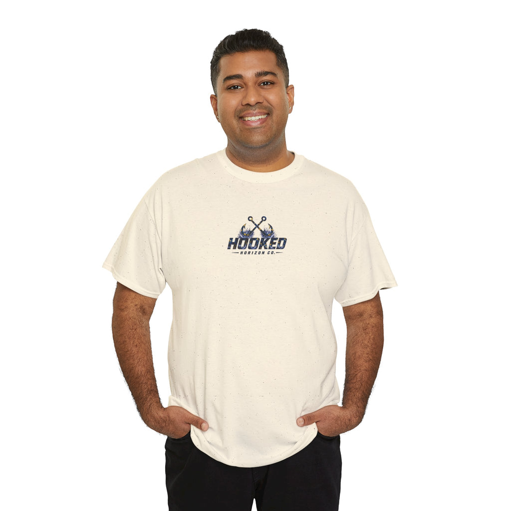 Sail Fish Hooked Horizon Co Tee—Ocean Graphic Tee — "Beloved" Ray Design