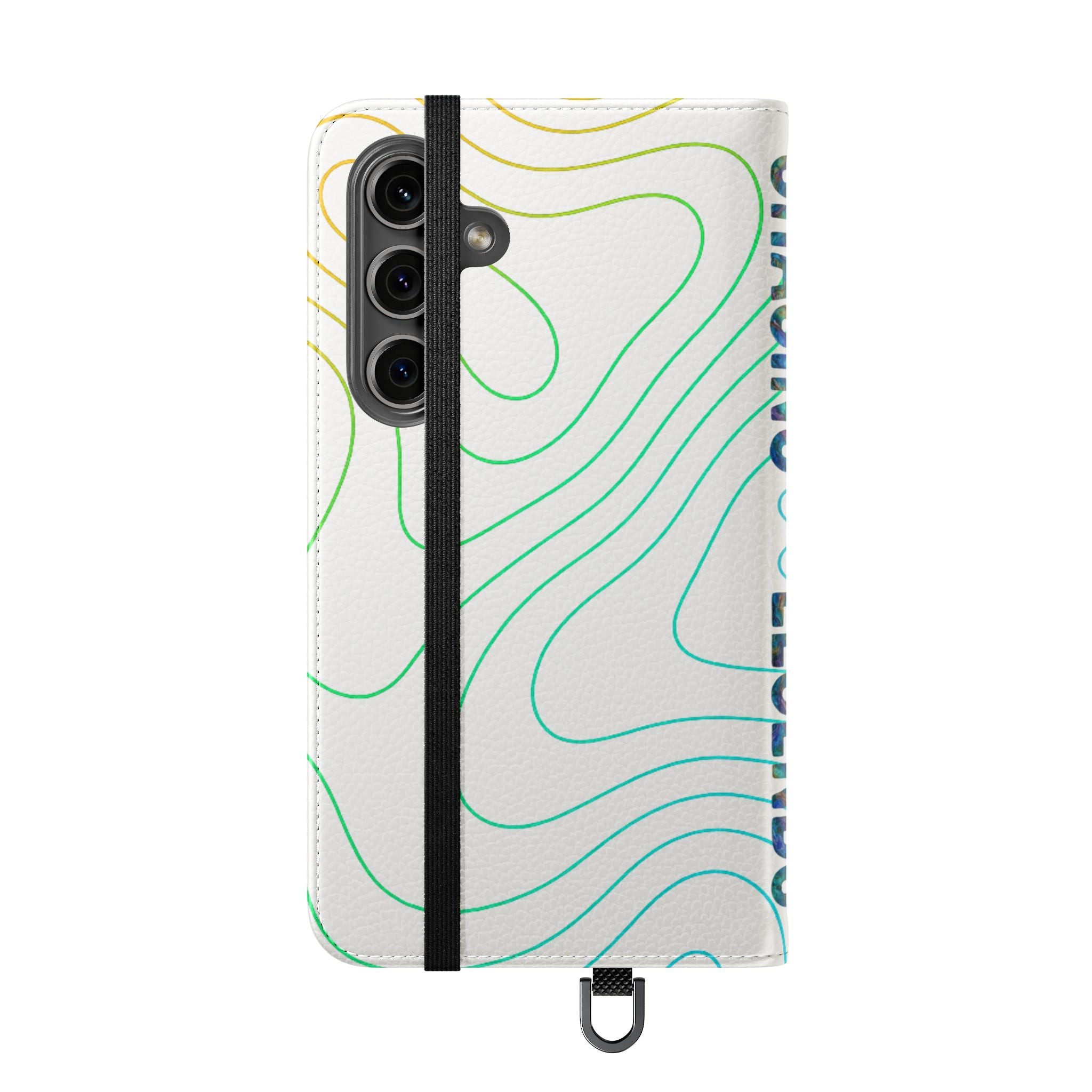 Ocean Topography Waves Flip Phone Case — Turquoise Water Pattern Wallet Cover
