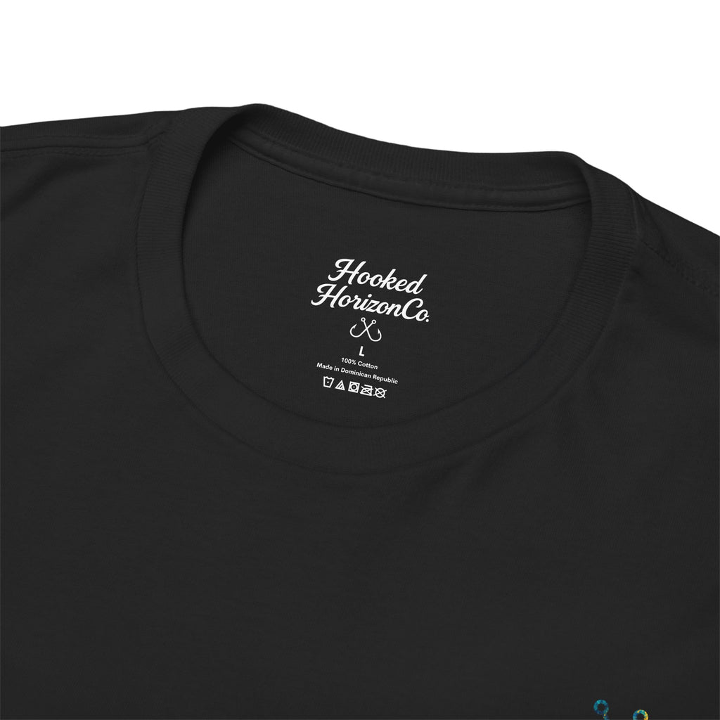 Bull Shark Hooked Horizon Co Tee—Ocean Graphic Tee — "Beloved" Ray Design