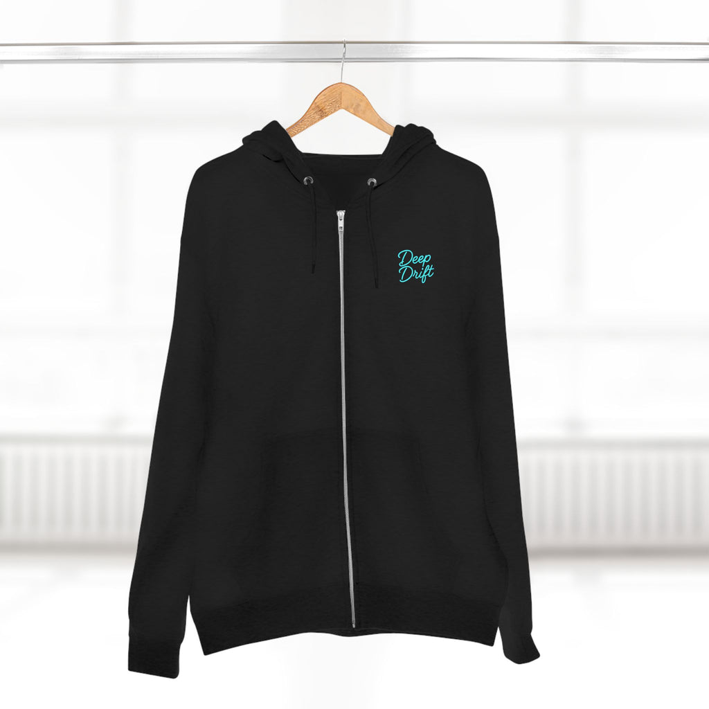 Marathon Key Neon Deep Drift Coral & Turtle Hooked Horizon Co. Unisex Zip Hoodie for Ocean Lovers, Nautical Fashion, Cool Weather Gear, Everyday Comfort, Perfect Gift