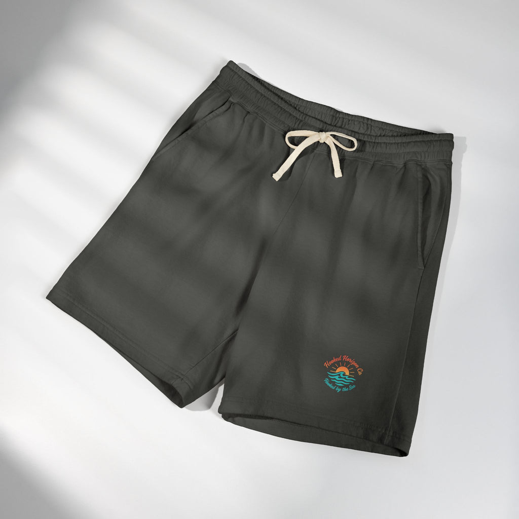 Hooked Horizon Co.  — Ultra Soft Fleece Sweat Shorts — Lightweight Garment-Dyed Lounge Shorts