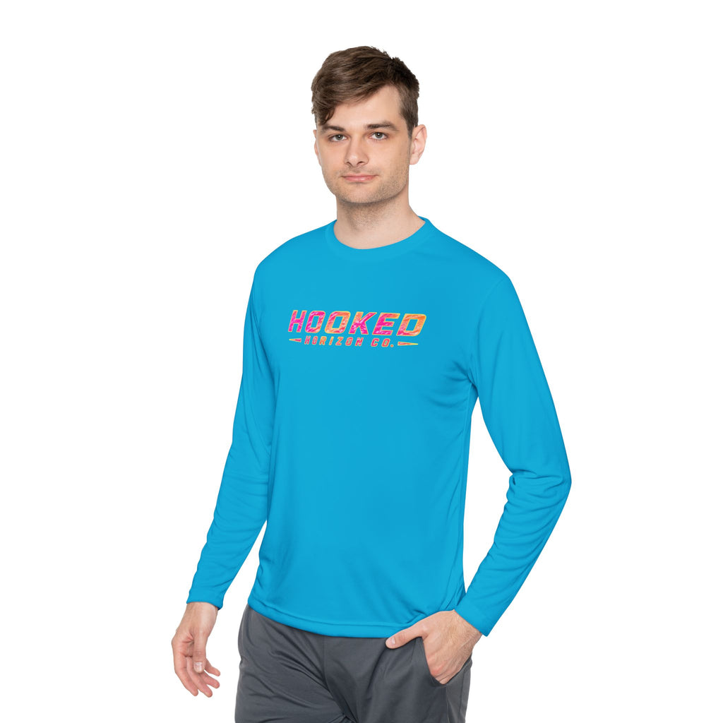 Moisture Wicking Classic Logo Tee In Pink—Horizon Co. Anchors Long Sleeve Tee — Lightweight Fishing Shirt