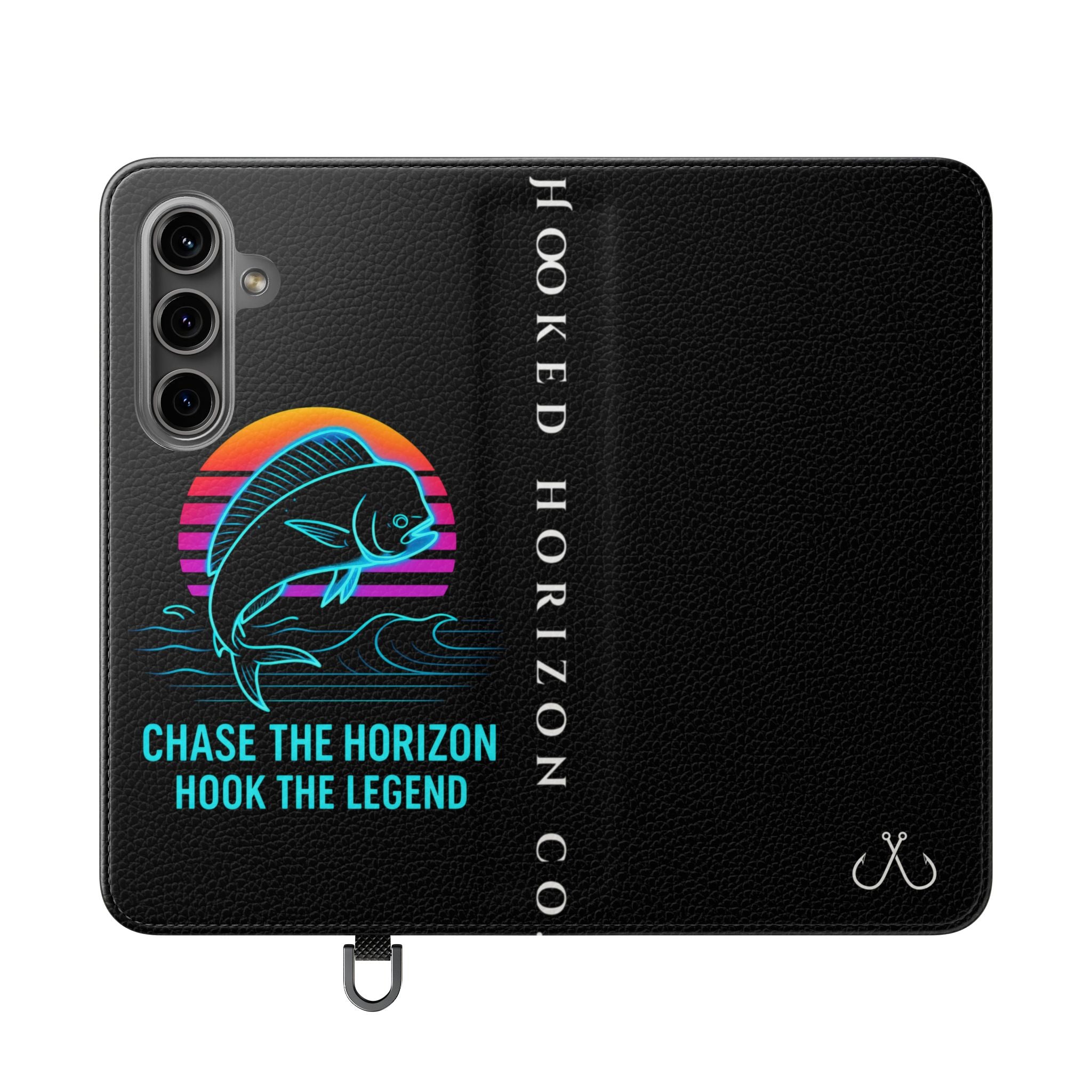 Mahi Mahi Flip Phone Case — Turquoise Water Pattern Wallet Cover