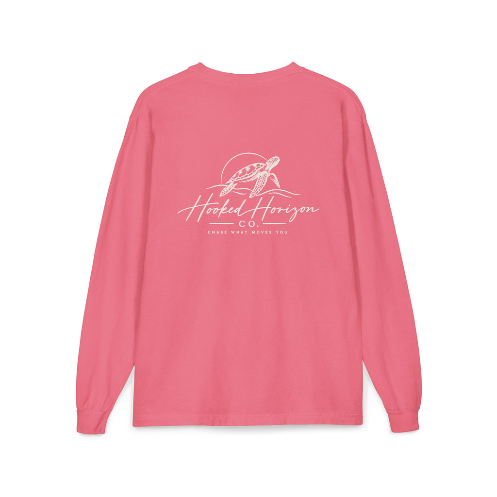 Turtle Hooked Horizon Co. – " Chase What Moves You "Unisex Long Sleeve Pocket T-Shirt