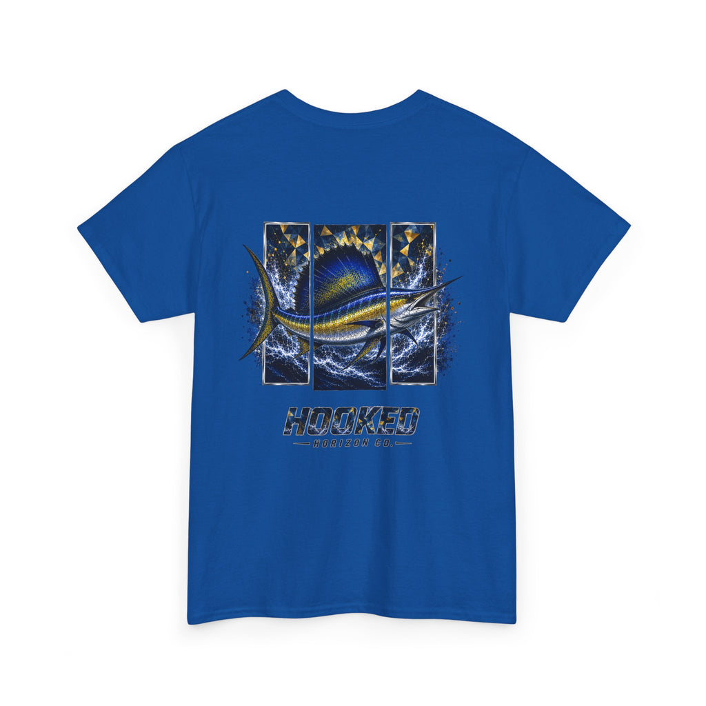 Sail Fish Hooked Horizon Co Tee—Ocean Graphic Tee — "Beloved" Ray Design