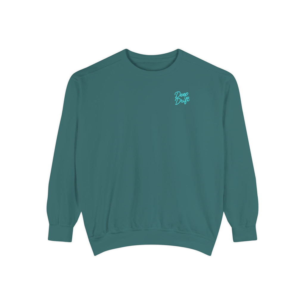 Vintage Vibes Grid Sweatshirt — "Hooked Horizon Co." Logo Pullover