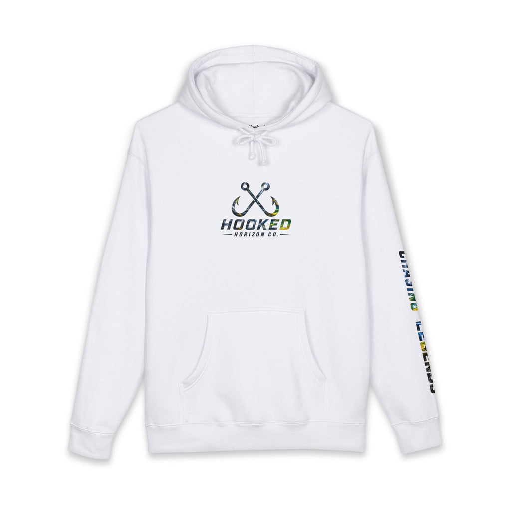 Mahi Mahi Hoodie Hooked Horizon Co. — Fishing Back Graphic Hoodie, Multiple Color Variations