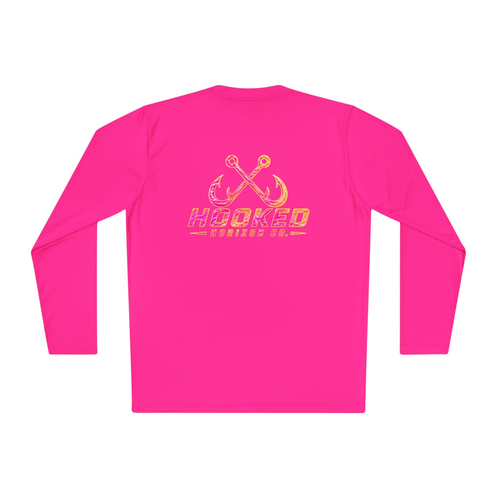 Moisture Wicking Classic Logo Tee In Pink—Horizon Co. Anchors Long Sleeve Tee — Lightweight Fishing Shirt