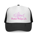 Pink Fish Bone Trucker Cap — Fishing & Beach Hat