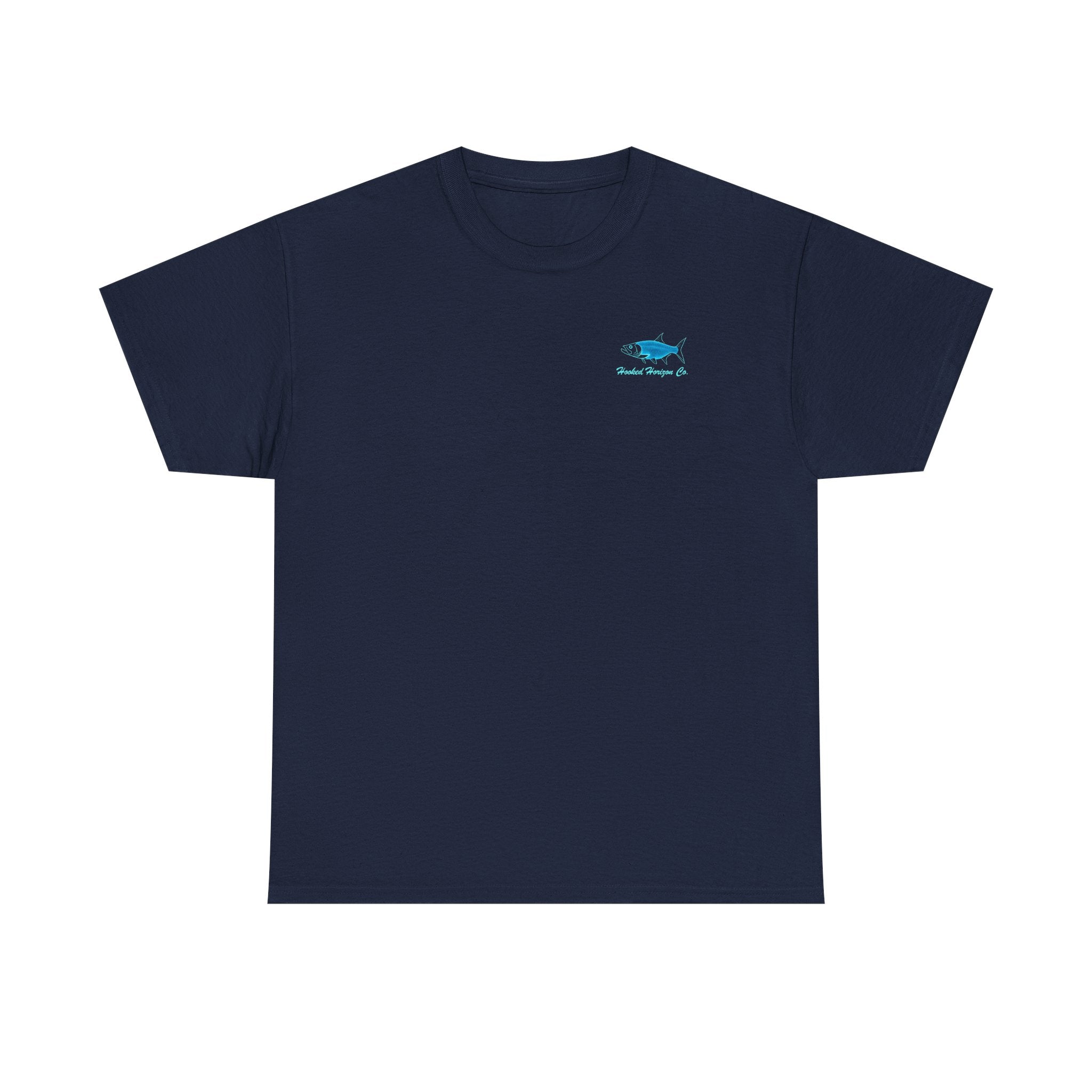 Tarpon Blue Fishing T‑Shirt — "Deep Drift" Compass Design by Hooked Horizon Co.