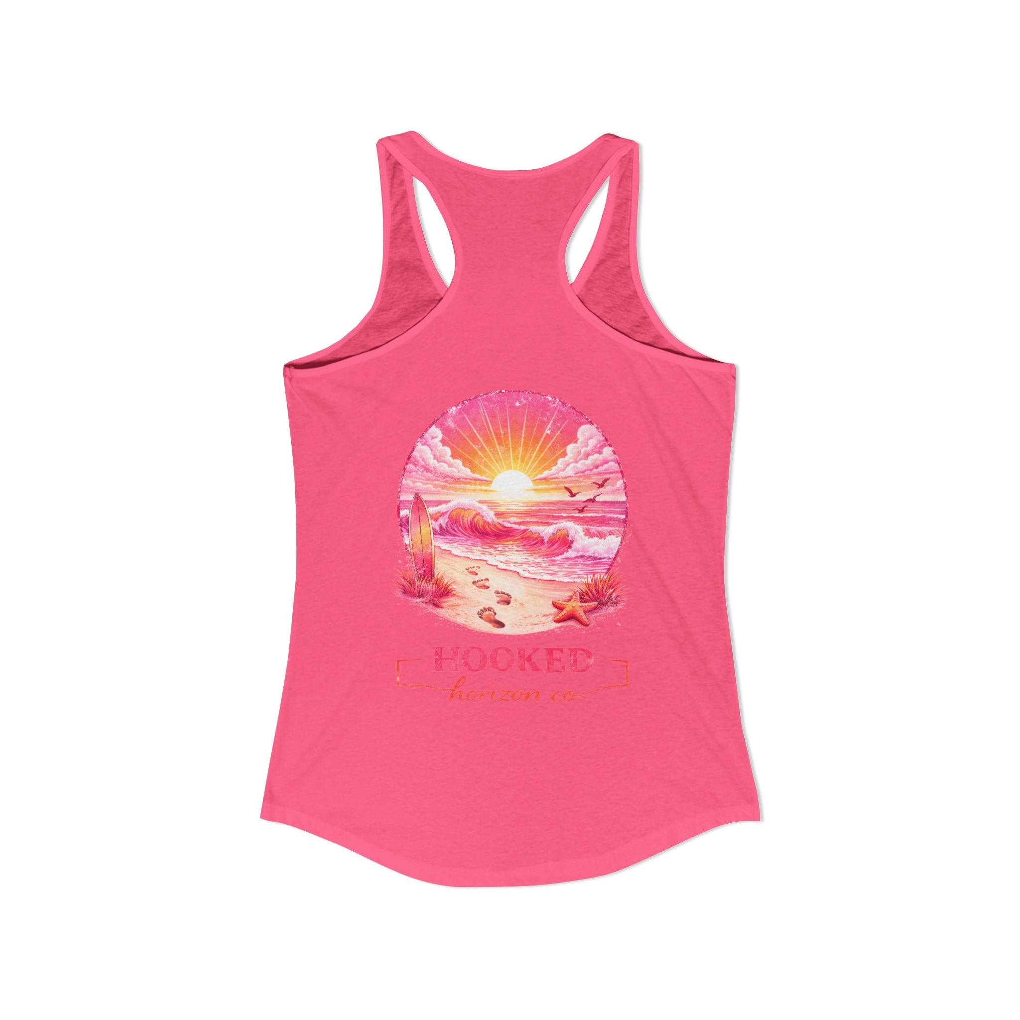 Pink Sunset Hooked Horizon Co. Tank– Gifts for Ocean Lovers, Nautical Fashion, Everyday Comfort, Perfect Gift for Her