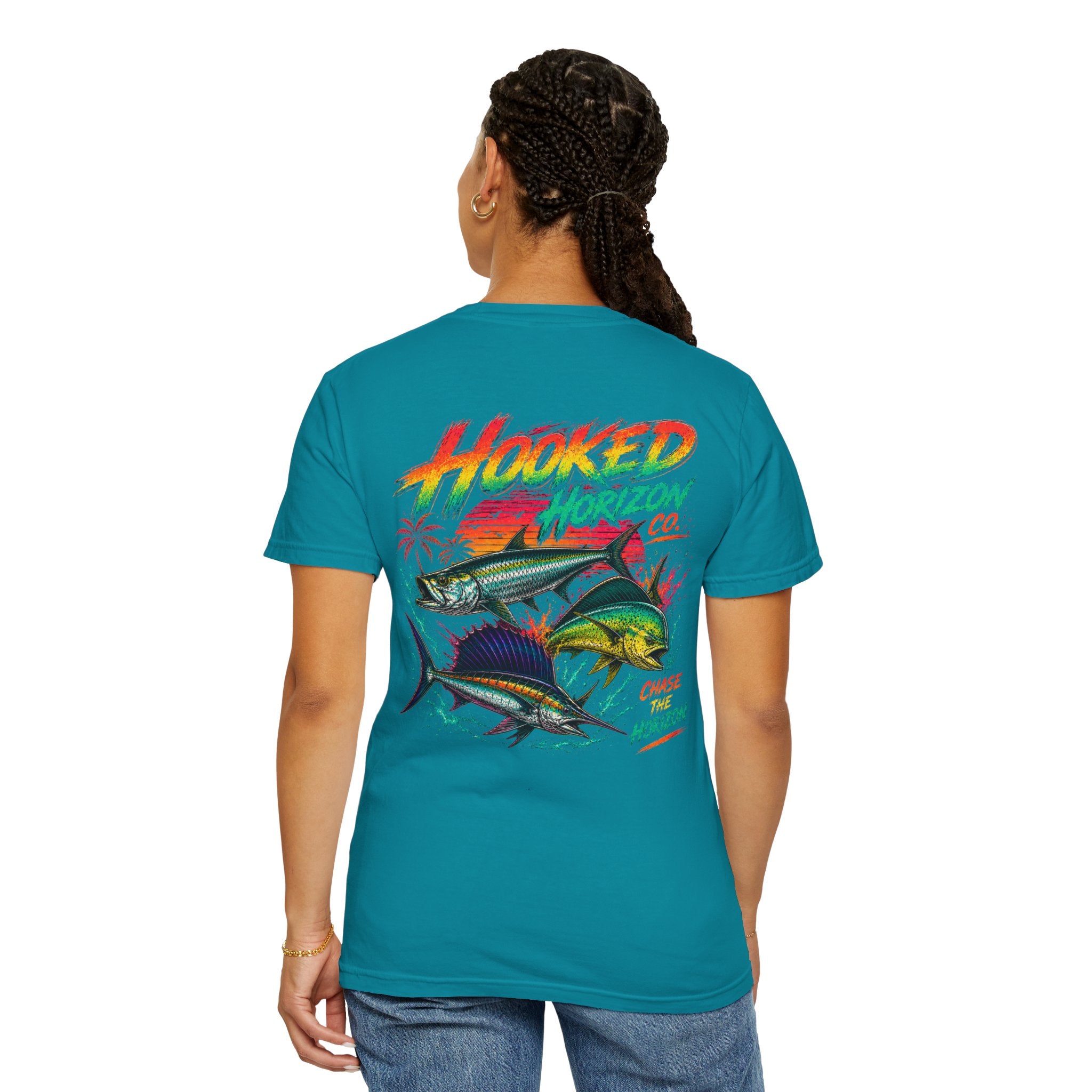 Retro 80s Tripple Fish Fishing Tee — Hooked Horizon Co.  Angler Gifts Ocean Lover Gifts
