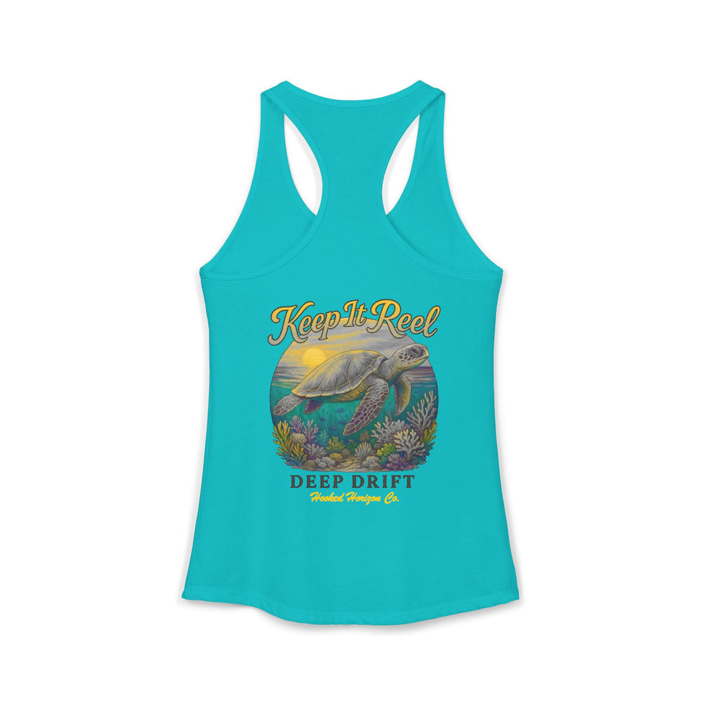 Turtle " Keep It Reel" Deep Drift– Hooked Horizon Co. Gifts for Ocean Lovers, Nautical Fashion, Everyday Comfort, Perfect Gift for Her
